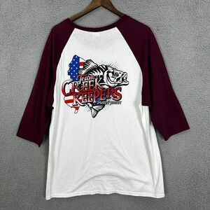 Team Creek keepers New Jersey shirt adult XL white red Gildan graphic cotton men